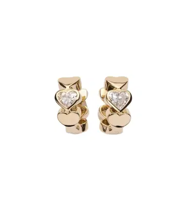 Sydney Evan Heart Diamond 14kt gold hoop earrings | Thumbnail 1