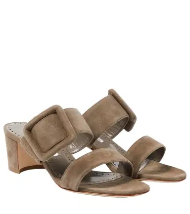 Manolo Blahnik Newton 50 suede mules | Thumbnail 1