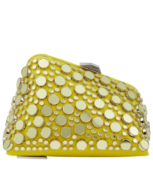The Attico Midnight Mini embellished leather clutch