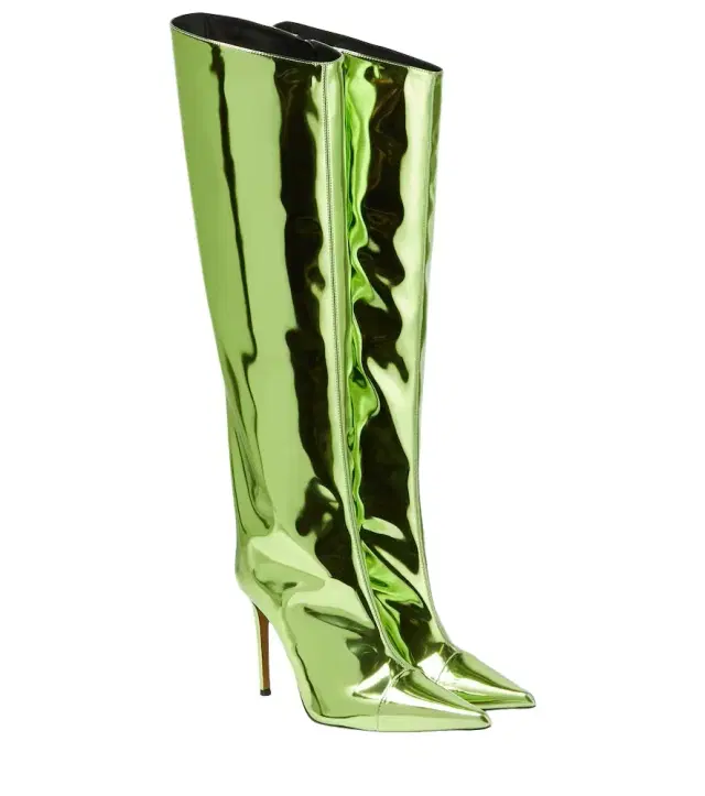 Alexandre Vauthier Mirrored leather knee-high boots