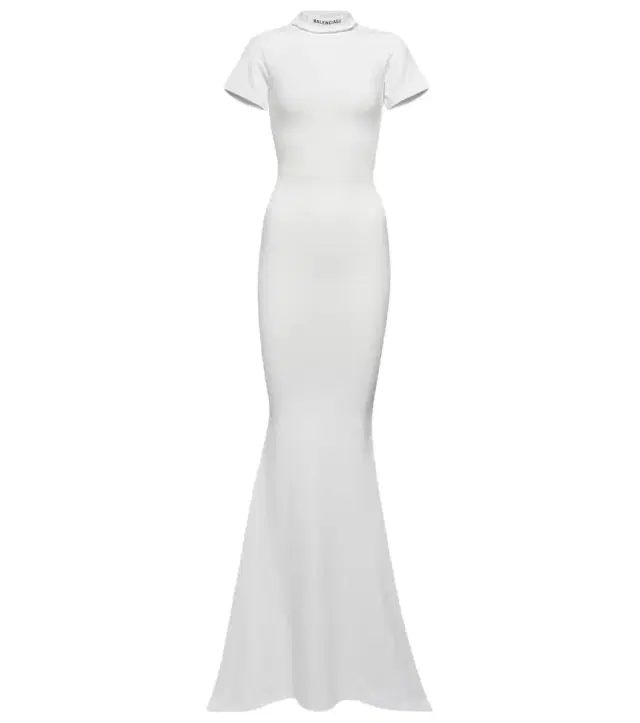 Balenciaga Cotton-blend T-shirt maxi dress