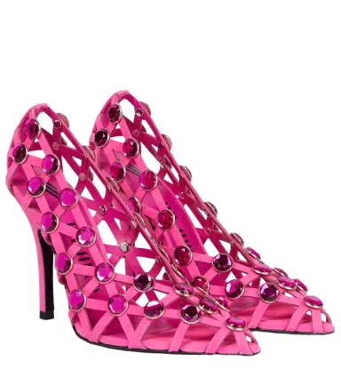 The Attico Grid crystal-embellished suede pumps | Thumbnail 1