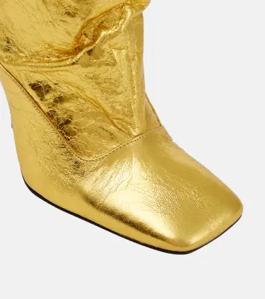 The Attico Sienna crinkled laminated leather knee-high boots 105mm | Thumbnail 2
