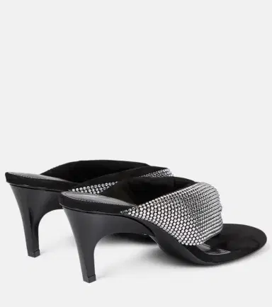The Attico Rem satin crystal-embellished thong sandals | Thumbnail 3