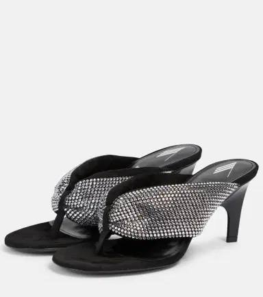 The Attico Rem satin crystal-embellished thong sandals | Thumbnail 4