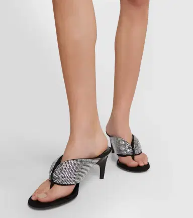The Attico Rem satin crystal-embellished thong sandals | Thumbnail 6