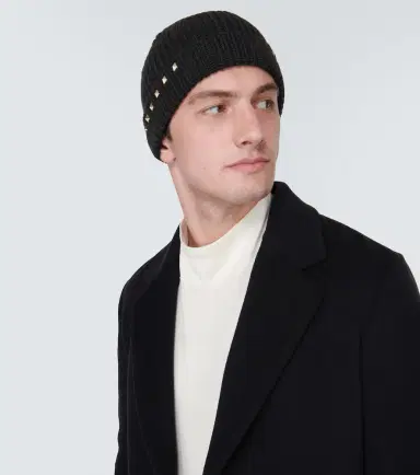 Valentino Garavani Rockstud ribbed-knit wool beanie | Thumbnail 4