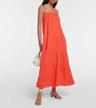 Velvet Charlie tiered linen maxi dress | Thumbnail 2