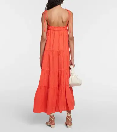 Velvet Charlie tiered linen maxi dress | Thumbnail 5