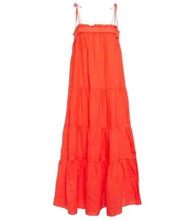 Velvet Charlie tiered linen maxi dress | Thumbnail 1