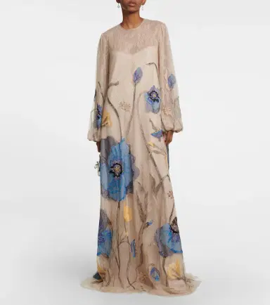 Costarellos Yesenia embroidered tulle and lace gown | Thumbnail 2