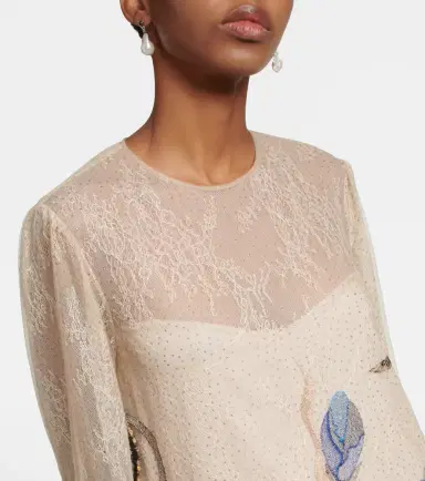 Costarellos Yesenia embroidered tulle and lace gown | Thumbnail 3