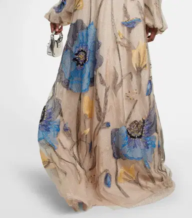 Costarellos Yesenia embroidered tulle and lace gown | Thumbnail 4
