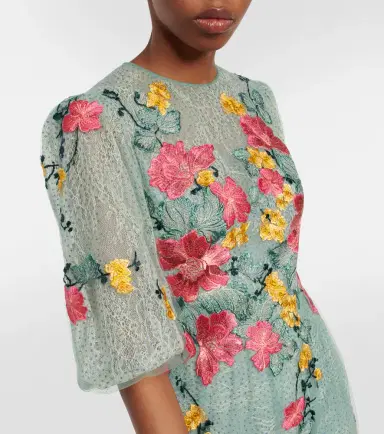 Costarellos Liana embroidered Chantilly lace gown | Thumbnail 2