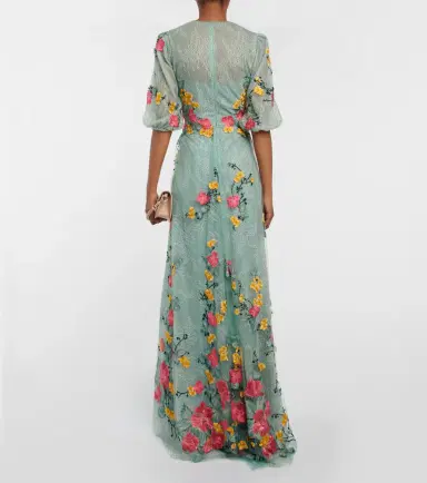 Costarellos Liana embroidered Chantilly lace gown | Thumbnail 5
