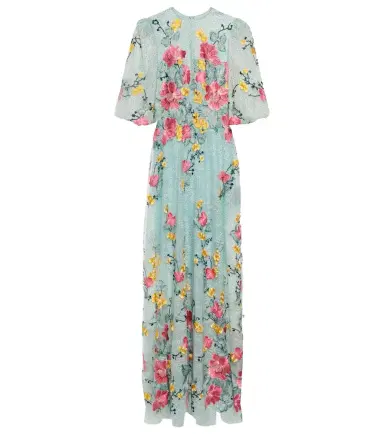 Costarellos Liana embroidered Chantilly lace gown | Thumbnail 1