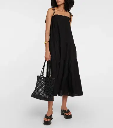 Velvet Charlie tiered linen maxi dress | Thumbnail 3