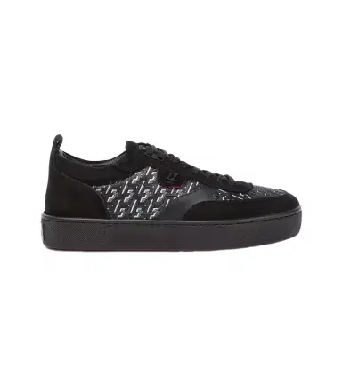 Christian Louboutin Happyrui suede-trimmed sneakers | Thumbnail 1 Christian Louboutin Happyrui suede-trimmed sneakers | Thumbnail 1