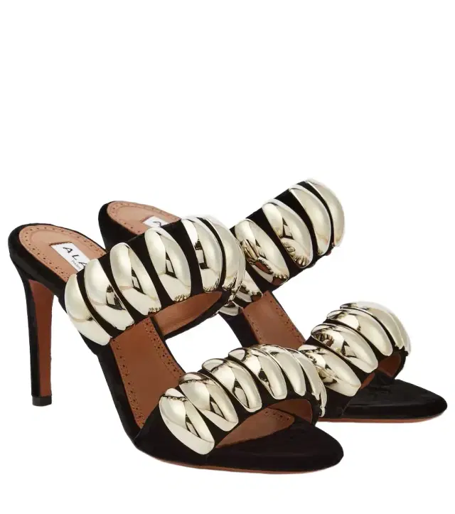 Alaia Alaïa Tribale embellished suede mules