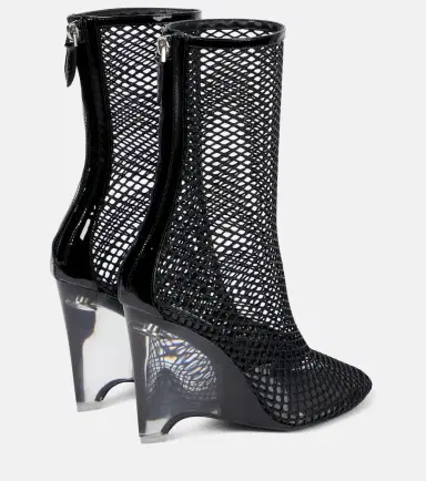 Alaïa Alaïa La Cage mesh and PU wedge ankle boots | Thumbnail 2