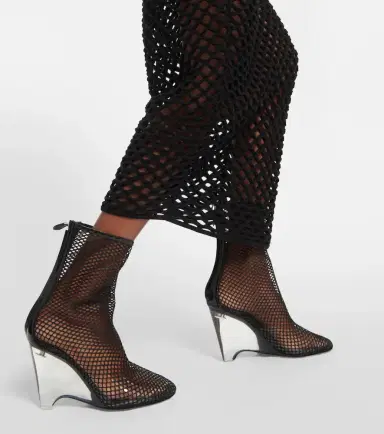 Alaïa Alaïa La Cage mesh and PU wedge ankle boots | Thumbnail 6