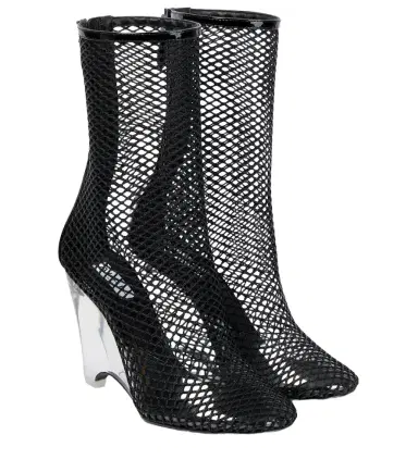 Alaïa Alaïa La Cage mesh and PU wedge ankle boots | Thumbnail 1