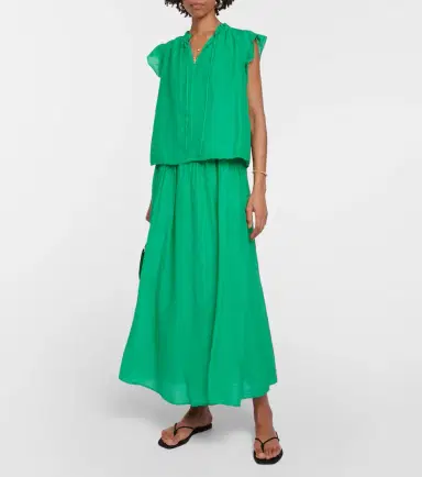 Velvet Melanie cotton and silk voile top | Thumbnail 4