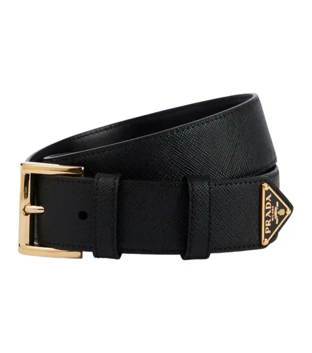Logo leather belt