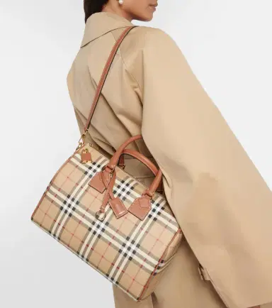 Burberry Check Medium canvas tote bag | Thumbnail 6