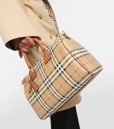 Burberry Check Medium canvas tote bag | Thumbnail 7