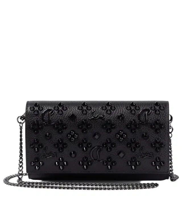 Christian Louboutin Paloma embellished leather wallet on chain