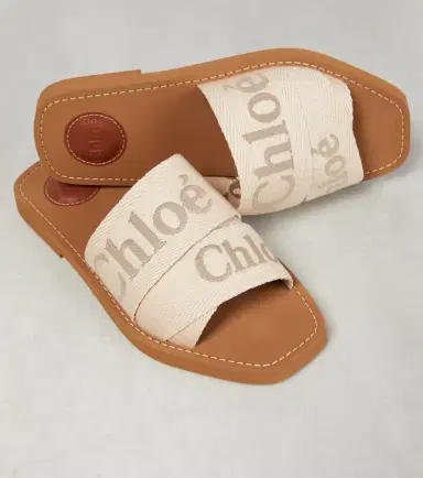 Chloe Chloé Woody canvas slides | Thumbnail 3 Chloe Chloé Woody canvas slides | Thumbnail 3
