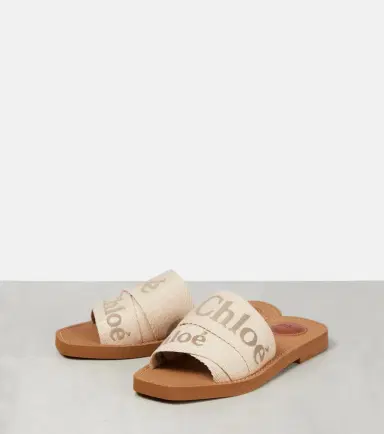 Chloe Chloé Woody canvas slides | Thumbnail 4 Chloe Chloé Woody canvas slides | Thumbnail 4