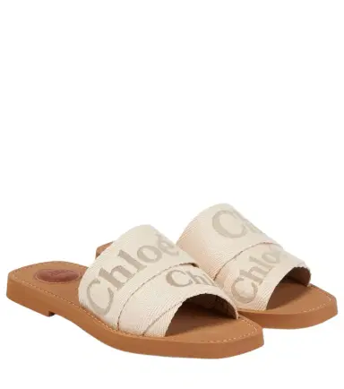 Chloe Chloé Woody canvas slides | Thumbnail 1 Chloe Chloé Woody canvas slides | Thumbnail 1