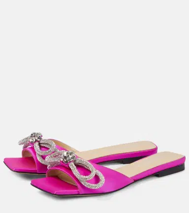 Mach & Mach Double Bow embellished satin mules | Thumbnail 4 Mach & Mach Double Bow embellished satin mules | Thumbnail 4