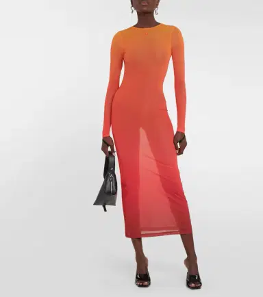 Courreges Courrèges Gradient semi-sheer midi dress | Thumbnail 3