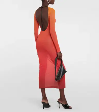 Courreges Courrèges Gradient semi-sheer midi dress | Thumbnail 4