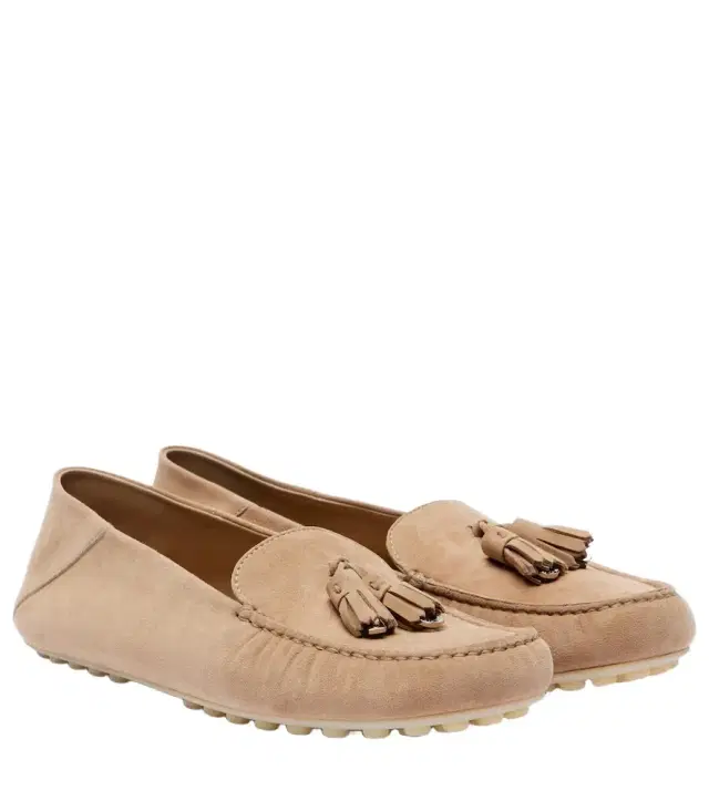 Loro Piana Dot Sole suede moccasins