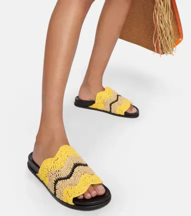 Marni x No Vacancy Inn Fussbett raffia-effect slides | Thumbnail 2