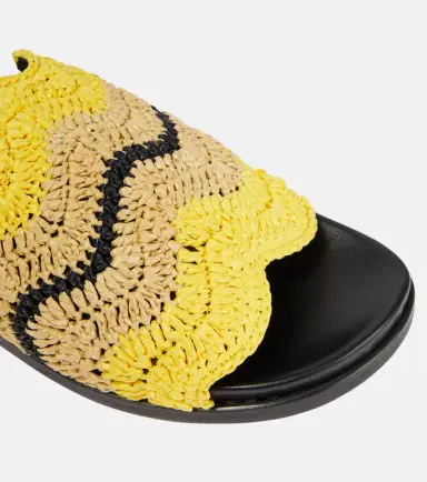 Marni x No Vacancy Inn Fussbett raffia-effect slides | Thumbnail 3