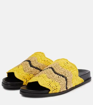 Marni x No Vacancy Inn Fussbett raffia-effect slides | Thumbnail 6