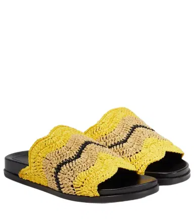 Marni x No Vacancy Inn Fussbett raffia-effect slides | Thumbnail 1