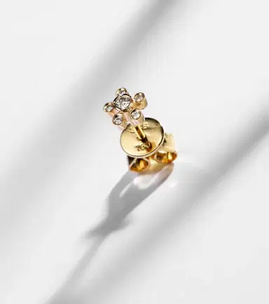 Sophie Bille Brahe Petit Soleil de Fleur 18kt gold single earring with diamonds | Thumbnail 5