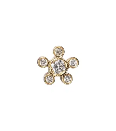 Sophie Bille Brahe Petit Soleil de Fleur 18kt gold single earring with diamonds | Thumbnail 1