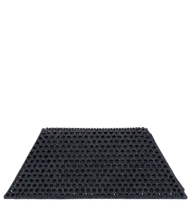Amina Muaddi Superamini Yigit denim clutch