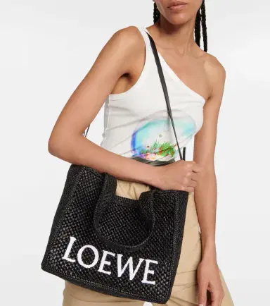 Loewe Paula's Ibiza Medium logo raffia tote bag | Thumbnail 5