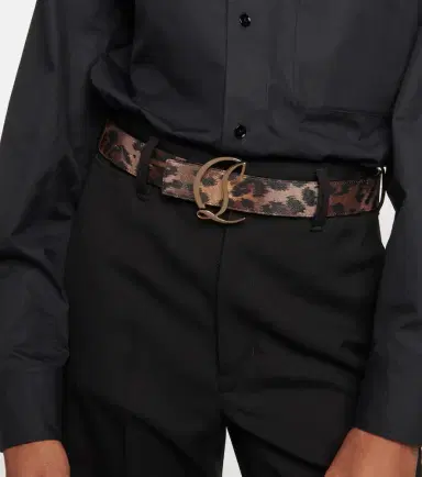 Christian Louboutin CL logo animal-print leather belt | Thumbnail 2
