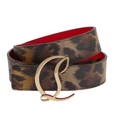 Christian Louboutin CL logo animal-print leather belt | Thumbnail 1