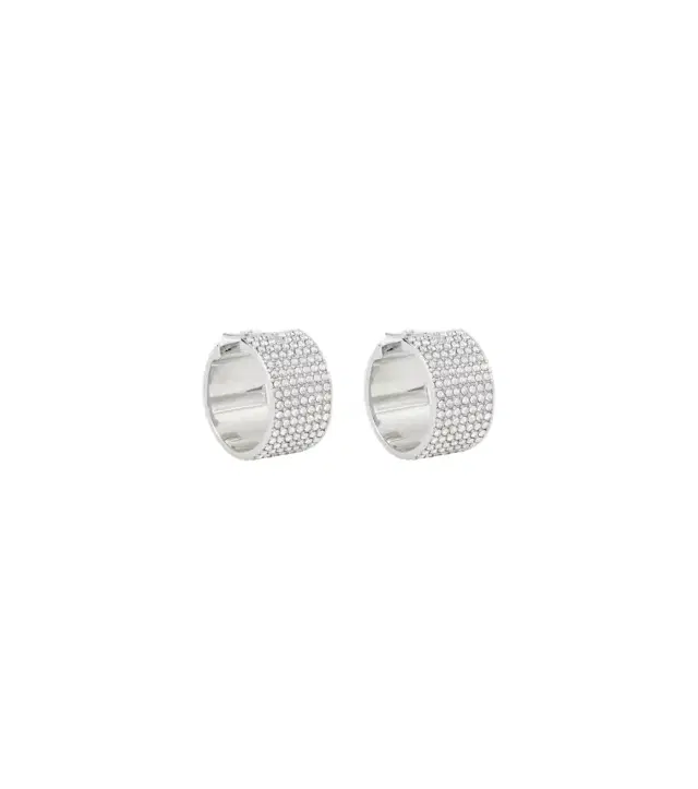 Amina Muaddi Rih Small embellished hoop earrings