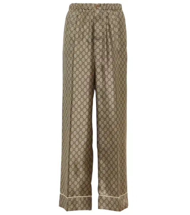 GG Supreme wide-leg silk pants